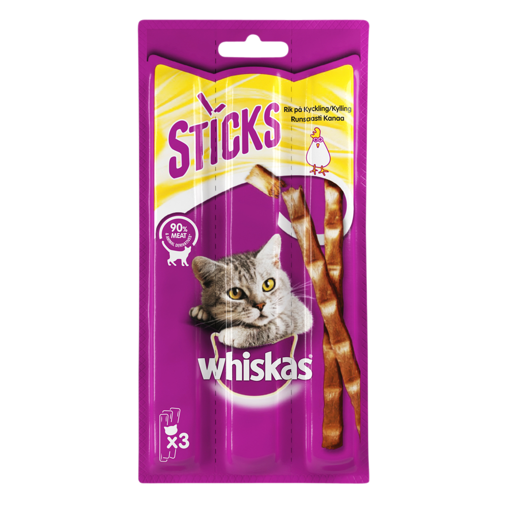 WHISKAS Sticks Kanaa 28x3*6g 