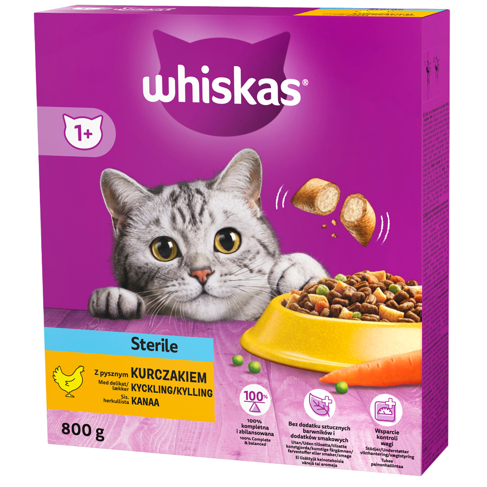 WHISKAS® 1+ Sterile sis Kanaa 800g