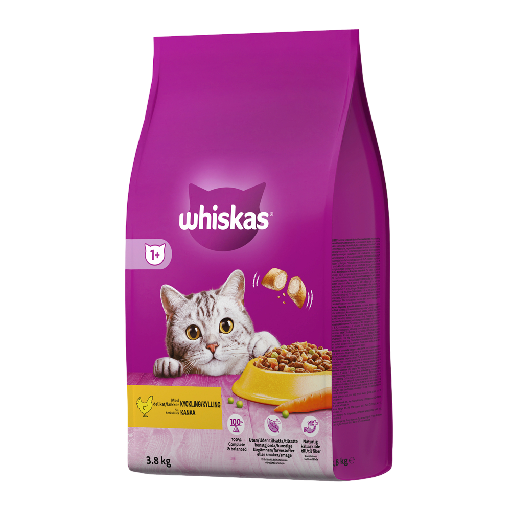 Whiskas 1+ sis Kanaa 3,8kg