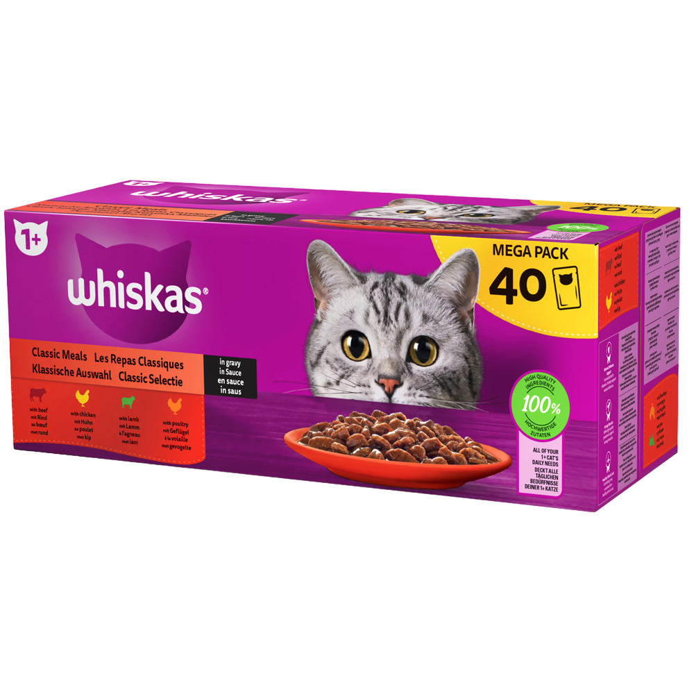 Whiskas Core 1+ Classic Selection kastikkeessa 40x85g