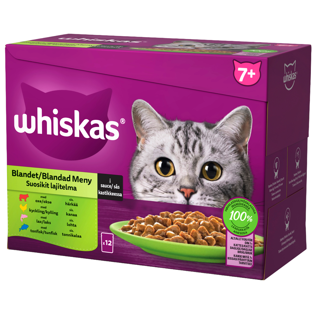 Whiskas Core 7+ Suosikit lajitelma kastikkeessa