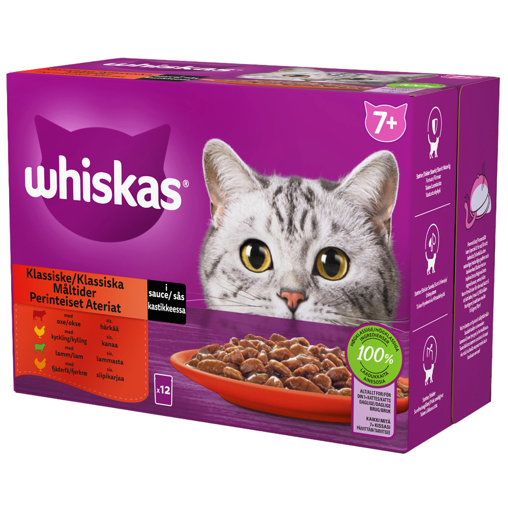 Whiskas Core Suosikit lajitelma kastikkeessa 12x85g