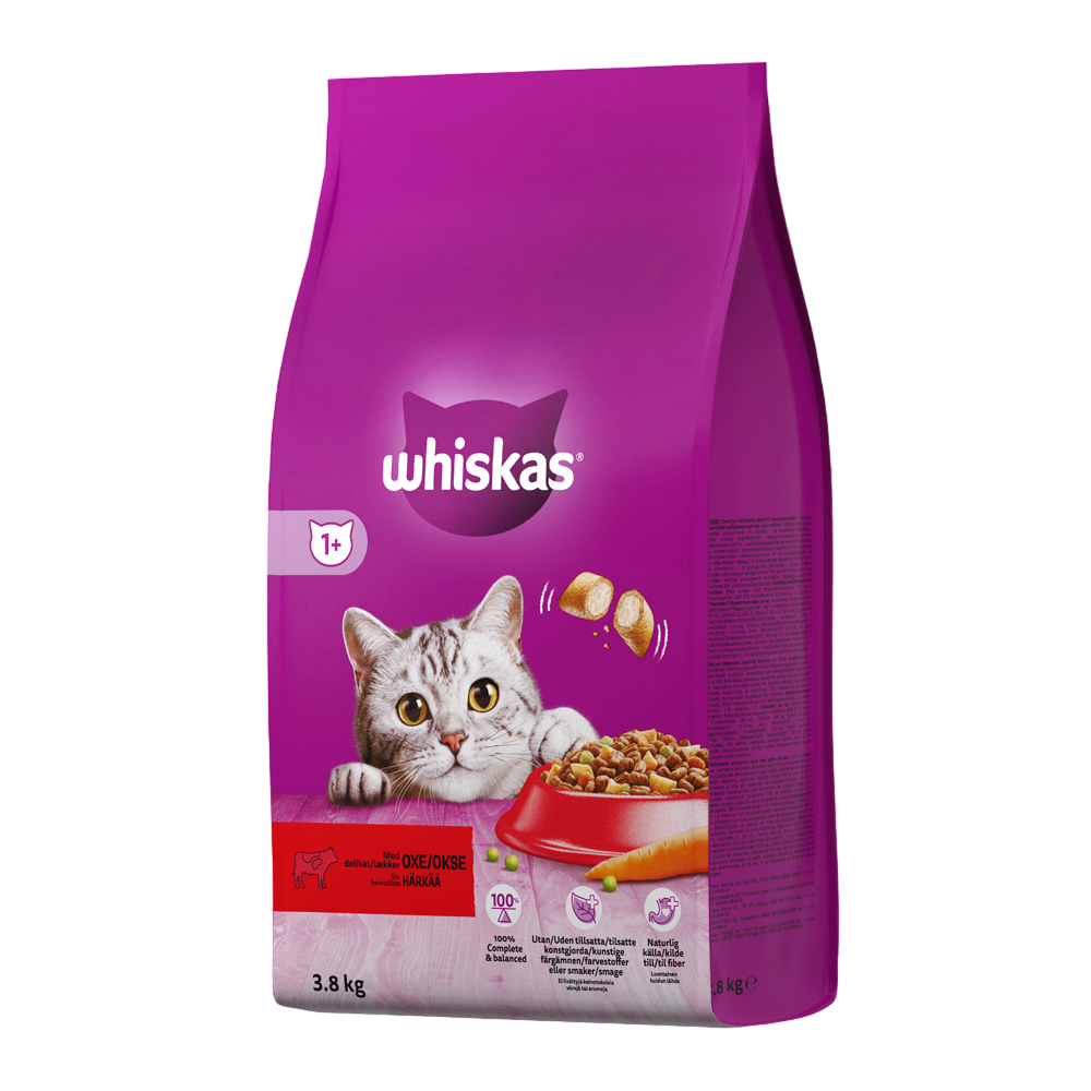 Whiskas® 1+ Häränlihaa 3,8kg